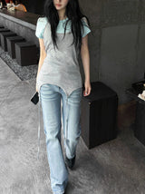 Long halter strap layered top