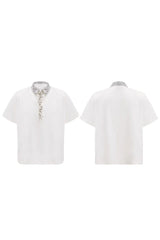 Sequin Safety Pin Polo Tee