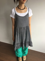 Backless plaid one-piece (2color)