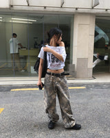 Tree denim pants