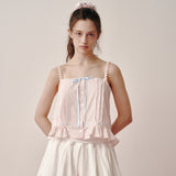 Ribbon Frill Sleeveless (Pink)