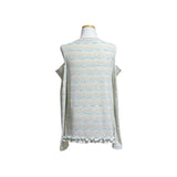(2color) Frill Slub Stripe Cut-Out Shoulder Long Sleeve Tee