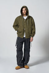 Work hood zip-up jacket