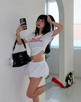Girlfriend Lettering Cropped T-shirt