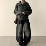 Hani cozy high neck button cardigan