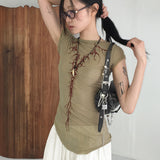 シャーリングシャーリングタトゥープリント2WAY半袖Tシャツ