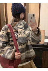 Snow reversible muffler fleece zip-up