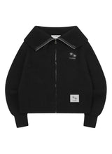 OVIA COLLAR-NECK KNIT ZIP-UP (3COLOR)