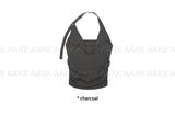 STRAP HALTER SHIRRING TOP