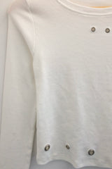 Eyelet Cropped Punching T