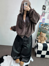 テディフリースルーズジップアップ🤍💙🤎3カラー