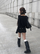 フェロスタッドアイレットベルトショートパンツ