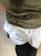 Arton See-through One-Shoulder Knit Belt Sleeveless Set