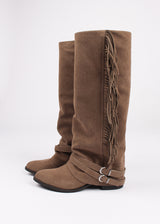 FRINGE SUEDE LONG BOOTS