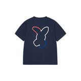 25SS FRENCH RABBIT SILHOUETTE WOMAN SHORT SLEEVE T-SHIRT DARK NAVY