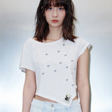T10.00 Unbalanced Short-sleeved Printed T-shirt