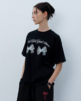 ツインリボンTシャツ　ブラック