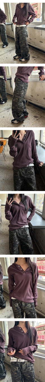 [Unisex] Camo cotton cargo pants