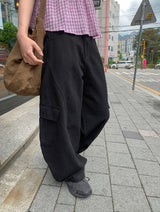 カインバルーンワイドコットンカーゴバンドパンツ