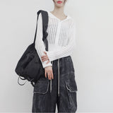 Bonhe シースルー ニット フード付き ジップアップ