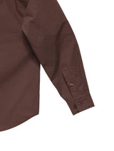 6CRAYON Patchwork Basic Brown Cotton Poplin Embroidered Shirt