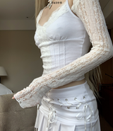 jandaru lace bolero cardigan (white)