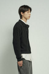 collar knit cardigan