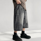 Meto waistband side snap denim Bermuda pants (5 colors)