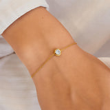 gold just you solitaire 14k gold plating + 925 silver bracelet B071-02G