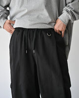 DRW D-RING ONE TUCK BALLOON PANTS BK 