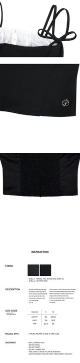 HEART RIBBON TOP black