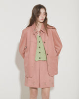 FAUX SUEDE STUDS MINI SKIRT [PINK]