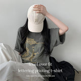 TL Overfit Lettering Printing Short Sleeve Tee