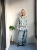 Shirring Pocket Two-Way Wind Zip-Up
