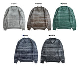 [UNISEX] オーバーフィットミックスレギュラーVネックロングスリーブニット (5 colors)