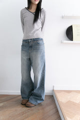 fringe tail wide denim(S-L)