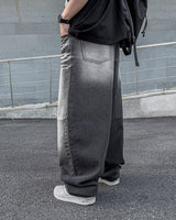サンドウォッシングワイドバルーンデニムパンツ