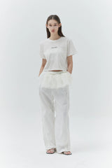 KIRSH PLAIN WORDING POINT T-SHIRT - WHITE