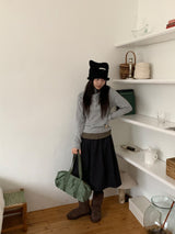 Kahome Peach Fuzz Stripe Layered Hoodie