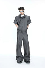 Asymmetric Wide Leg Trousers