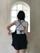 Lise Back Strap Tulip Sleeveless Mini Dress