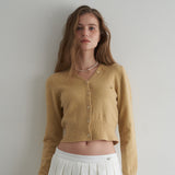 Soft Mood V-Neck Cardigan_Mustard