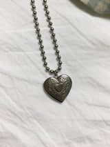 Vintage heart ball chain necklace (2c)