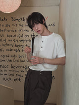Becue Chrome Henry Neck Short Sleeve T-Shirt