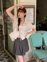 Summer Linen Pleated Ribbon Skirt Pants (3color)