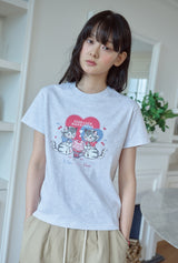 26SS★ Cherry Bestie Crop Short Sleeve Tee