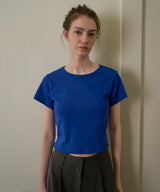 ラベルベーシックTシャツ_ブルー
