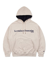 オーバーサイズフィットパーカー カラーリング エンボス加工刺繍フード付きオートミール (FCF3TS645M)