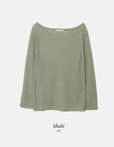 See-through Boat Neck Linen Knit (6color)