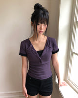 Huron Contrast Button Short Sleeve T-Shirt